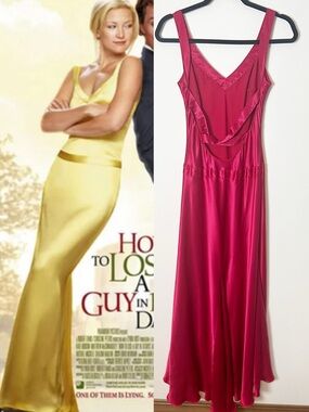 Newport News 100% Silk Open Back Maxi Dress Red How To Lose A Guy In Ten Days 6P